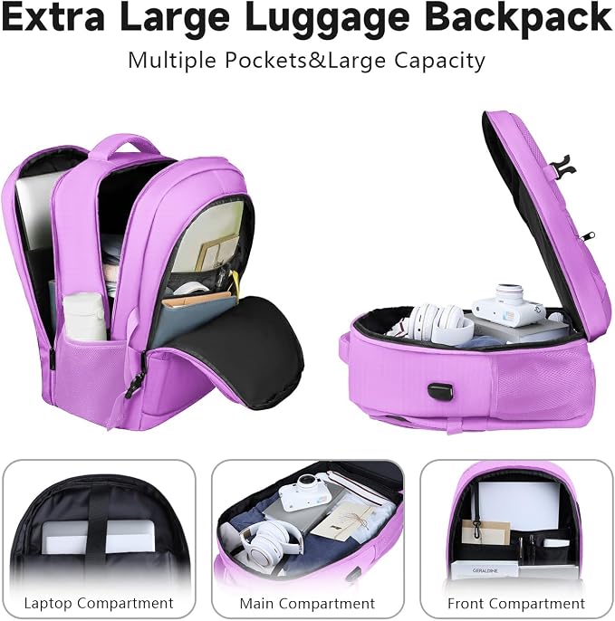 Lapsouno Large Laptop Backpack, Travel Laptop Backpack, 17.3 Inch Carry on - Image 2