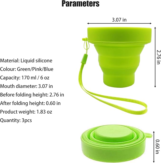 Silicone Collapsible Water Cup, Outdoor Folding Reusable Mug - Image 6
