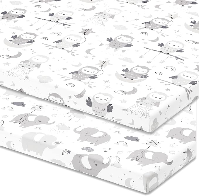Travel Crib Fitted Sheets for Baby Bjorn, Guava Lotus Travel Crib and 24 x 42 by JoeyJoan