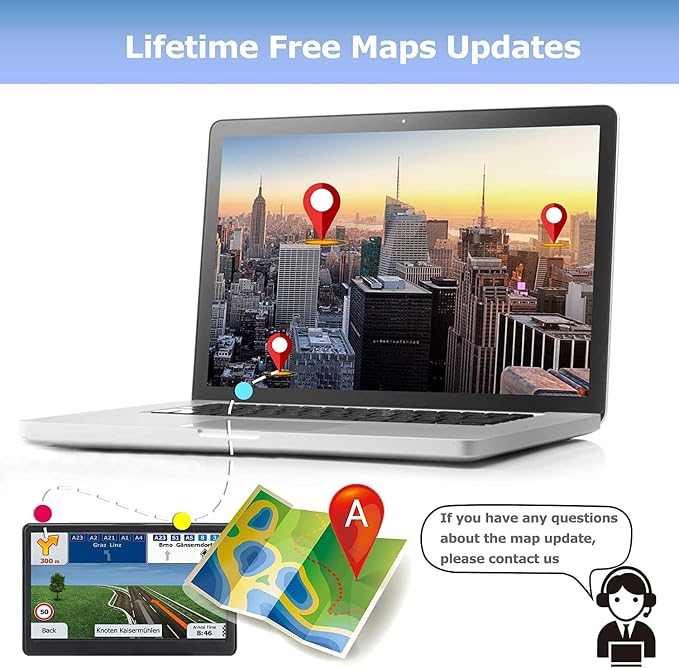 GPS Navigator for Car Truck RV, Latest 2025 Map, 7 inch Touch Screen Real Voice - Image 5