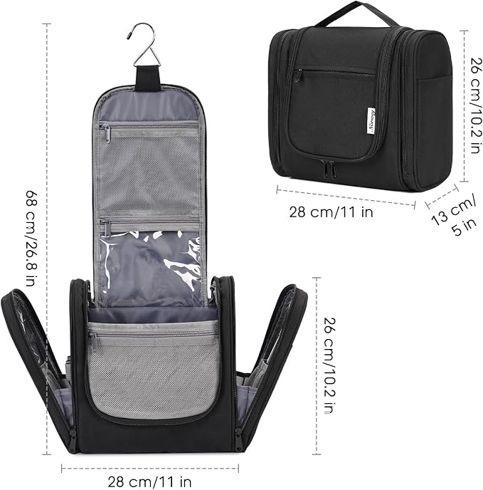 Narwey Hanging Toiletry Bag for Women Travel Makeup Bag Organizer Toiletries - Image 6
