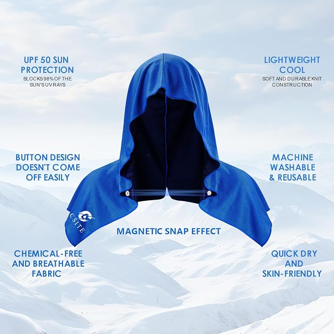 4 Pack Cooling Hoodie Towels for Neck and Face, UPF 50 Sun Protection & Instant - Image 2