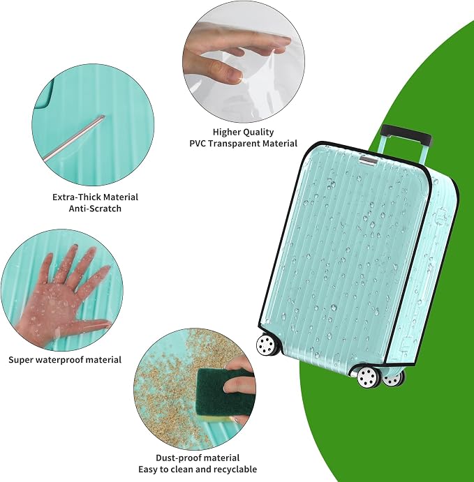 Suitcase Covers For Luggage, 20 Inch Clear PVC Luggage Covers Protector Full - Image 5