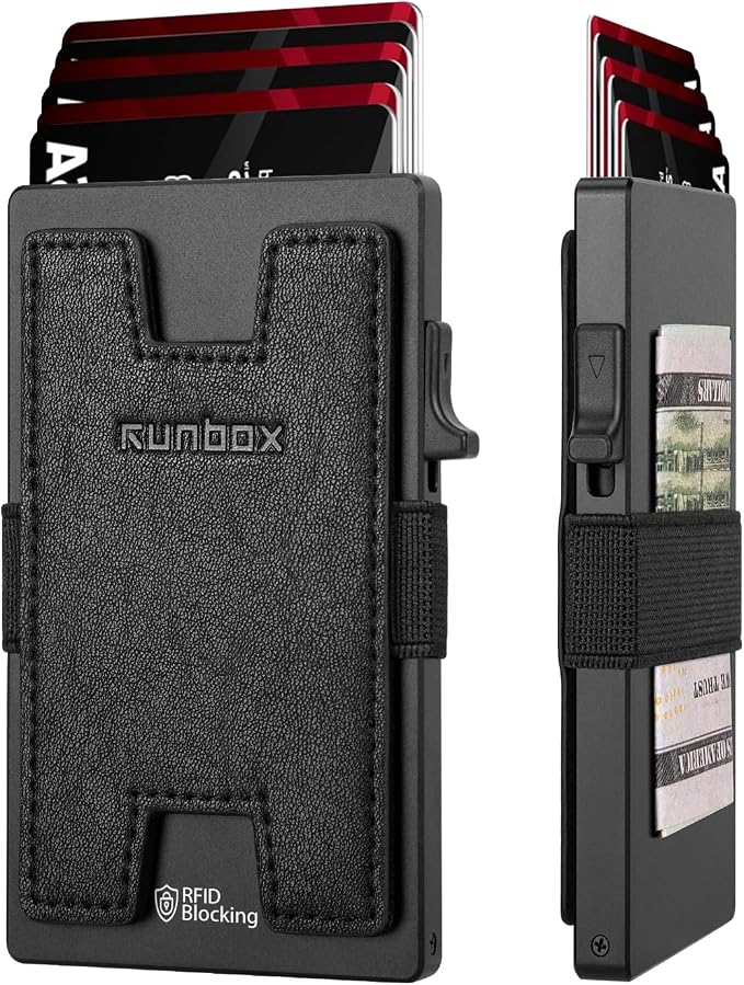 Mens Business Card Holder, Slim Card Wallet by RUNBOX