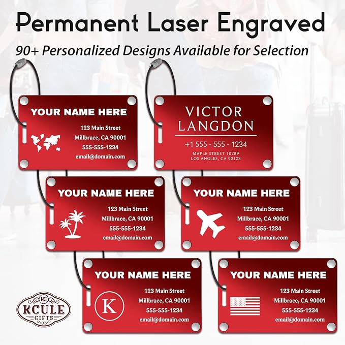 Personalized Metal Luggage Tags - Image 3