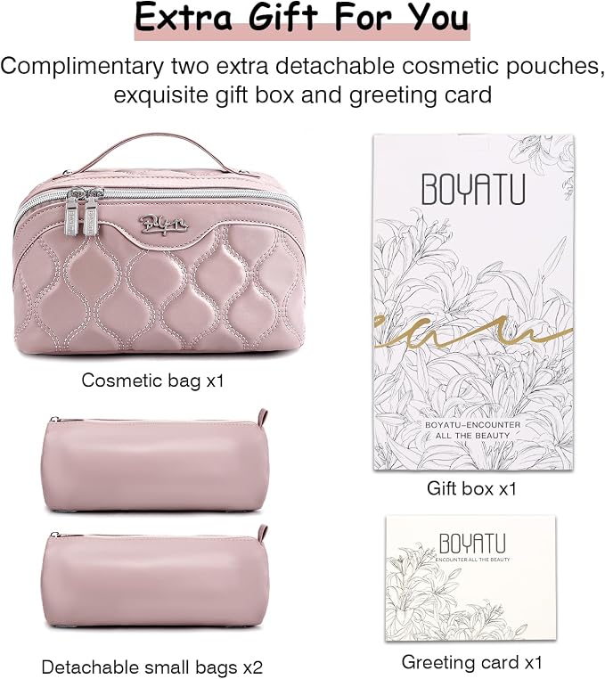 Travel Makeup Bags for Women Cosmetic Bag: Puffy Make up Bags Set of 3 - Image 8