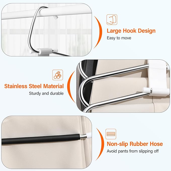 Upgraded Collapsible Pants Hangers Space Saving, 6 Layers Clothes Rack - Image 5
