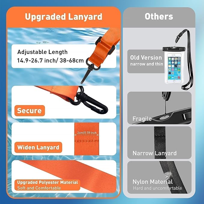 Marine IP68 Waterproof Phone Pouch, Floating Waterproof Dry Bag Compatible - Image 3