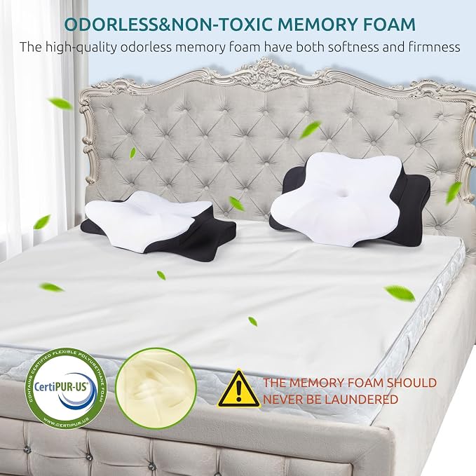 DONAMA Cervical Pillow for Neck Pain Relief, Contour Memory Foam Pillow - Image 8
