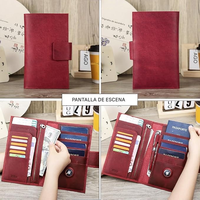 CONTACTS Full Grain Leather Family Passport Holder - Image 7