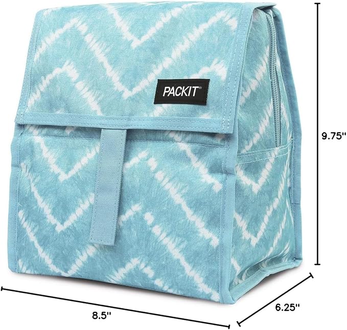 Freezable Lunch Bag, Aqua Tie Dye - Image 9