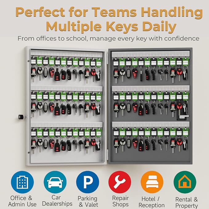 72 Key Lock Box, Key Cabinet Organizer Wall Mount use OTP Technology Unlock - Image 6