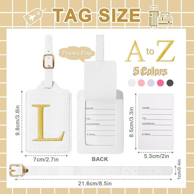 Personalized Initial Luggage Tags - Image 2