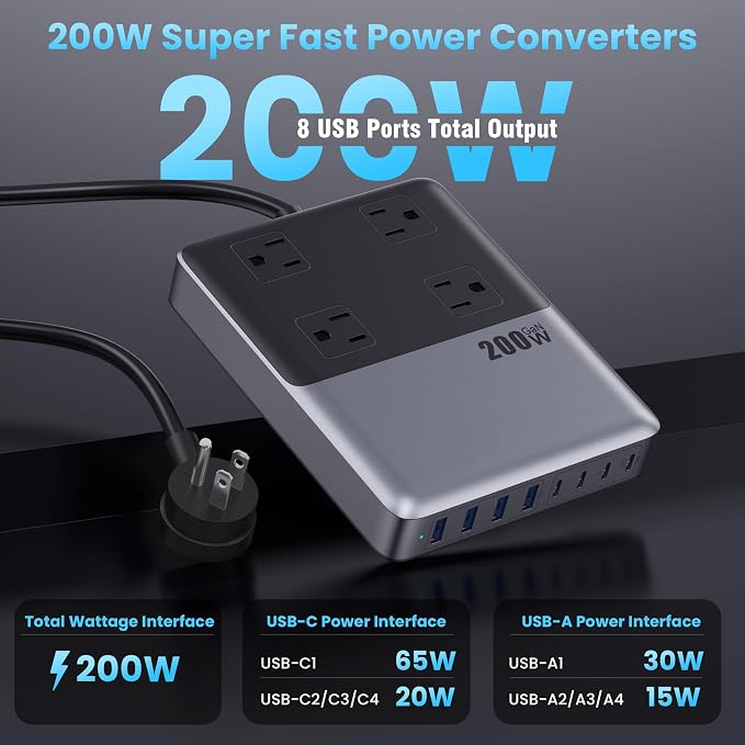 12-in-1 Charging Station USB-C Power Strip - Image 4