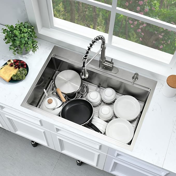 33x19 Drop In Kitchen Sink Workstation-Bokaiya Stainless Steel Kitchen Sinks - Image 4