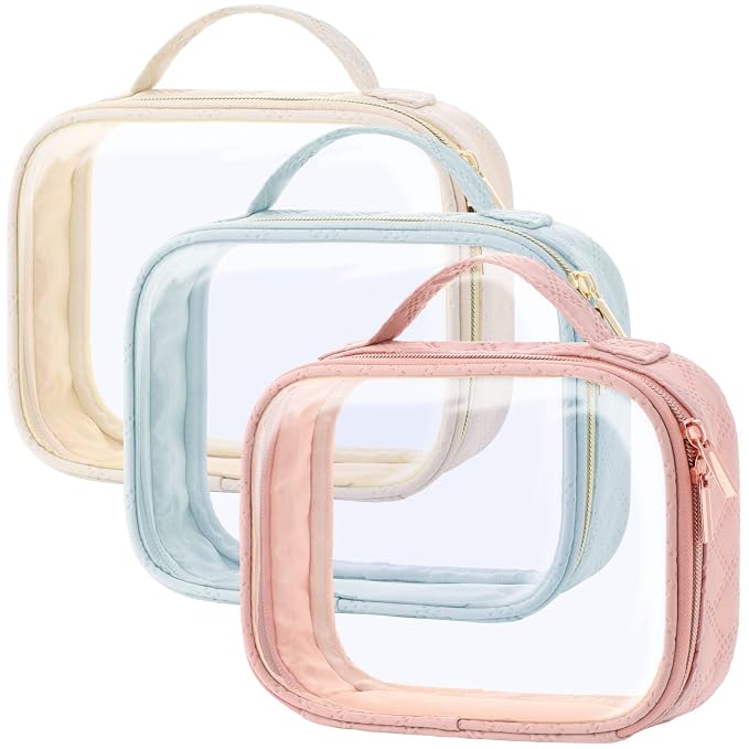 PACKISM TSA Approved Toiletry Bag, 3 Pack Clear Makeup Bags by Packism