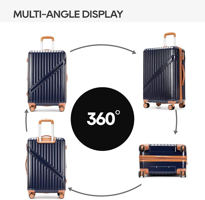 GinzaTravel Luggage Sets 3-Piece Expandable Suitcases - Image 7