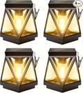KOOPER 4 Pack Solar Lanterns Outdoor Waterproof, Upgraded Black Metal Hanging by KOOPER