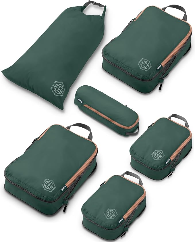 Compression Packing Cubes Set for Travel by TRIPPEDTravelGear