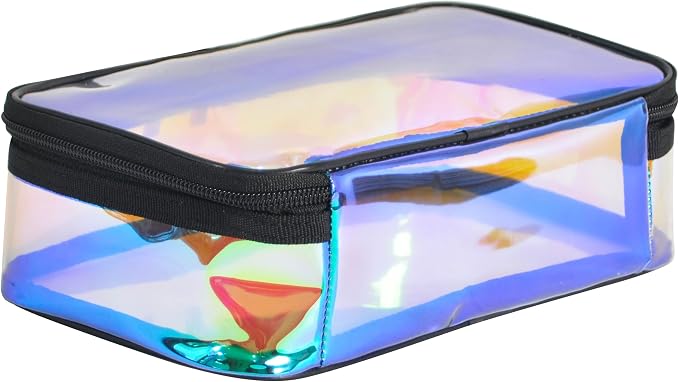 Iridescent TPU Travel Cosmetic Makeup Bag Holographic Clear Makeup Kit - Image 3
