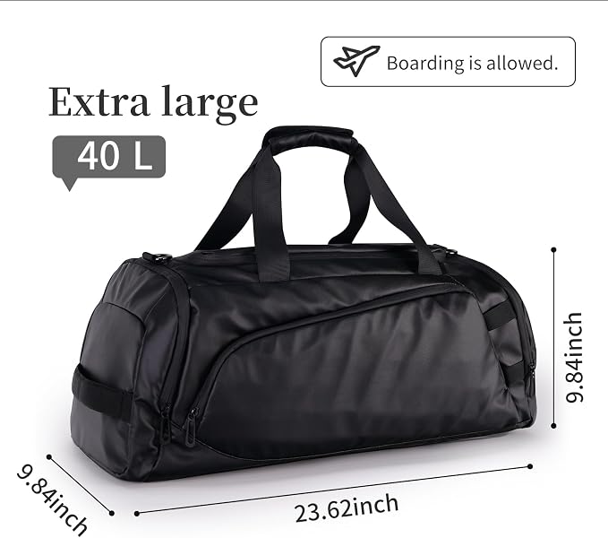 Duffle Bag for Travel, Carry on Gym Bag for Men, Waterproof Sport Bags - Image 2