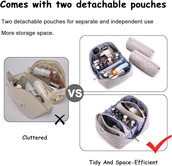 Travel Makeup Bag Organizer Cosmetic Bag: 3 Pcs Set Make up Bags - Image 7