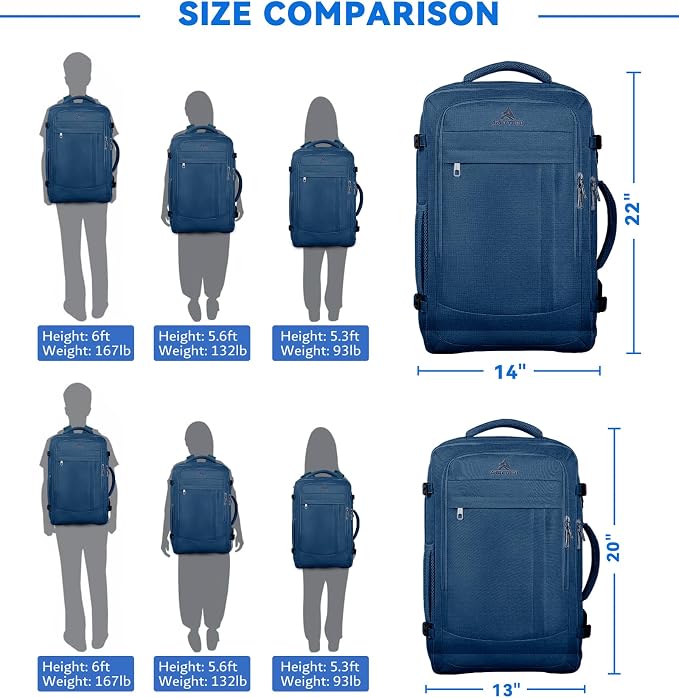 60L Big Capacity Carry On Laptop Backpack Large Travel Backpack - Image 4