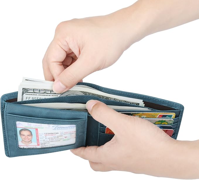 Wallet for Men-Genuine Leather RFID Blocking Bifold Stylish Wallet - Image 6