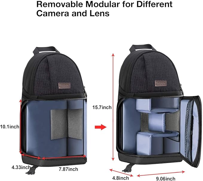 MOSISO Camera Sling Bag, DSLR/SLR/Mirrorless Camera Backpack Case Shockproof - Image 5