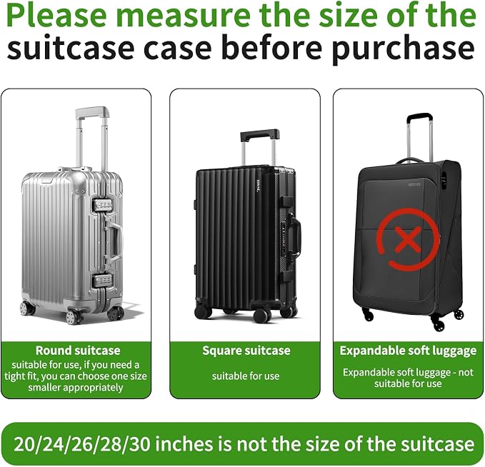 Suitcase Covers For Luggage, 24 Inch Clear PVC Luggage Covers Protector Full - Image 4