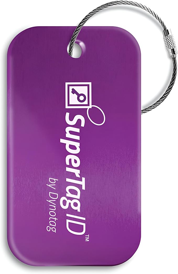 Dynotag® Sentry Series Solid Metal Web Enabled Smart Luggage Tag ID + Steel Loop by DynotagInc