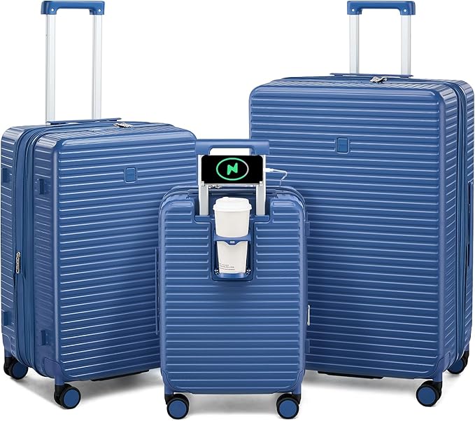 Hard Shell Suitcases Expandable Travel Luggage Sets 3 Piece, Carry on and Check by HanTrip