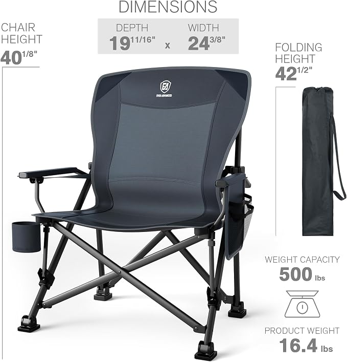 EVER ADVANCED Oversized Folding Camping Chair - Image 8