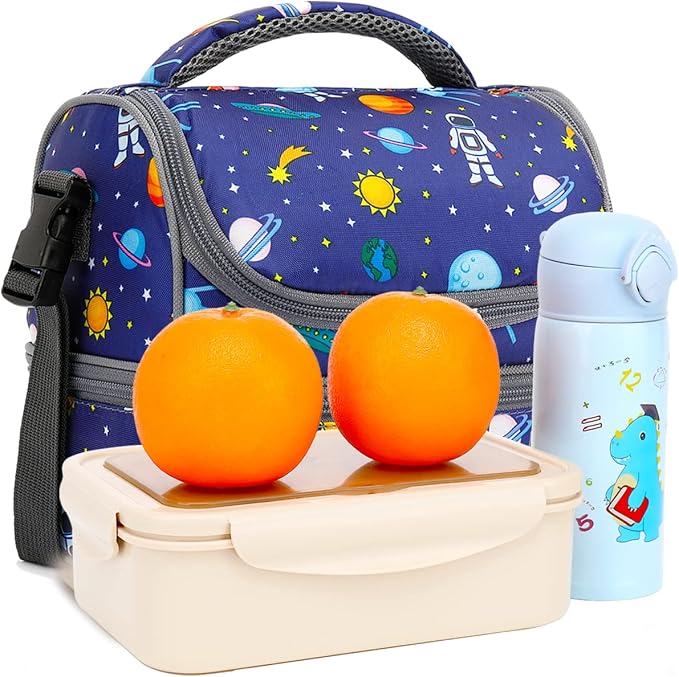 FlowFly Kids Double Decker Cooler Insulated Lunch Bag Large Tote - Image 8