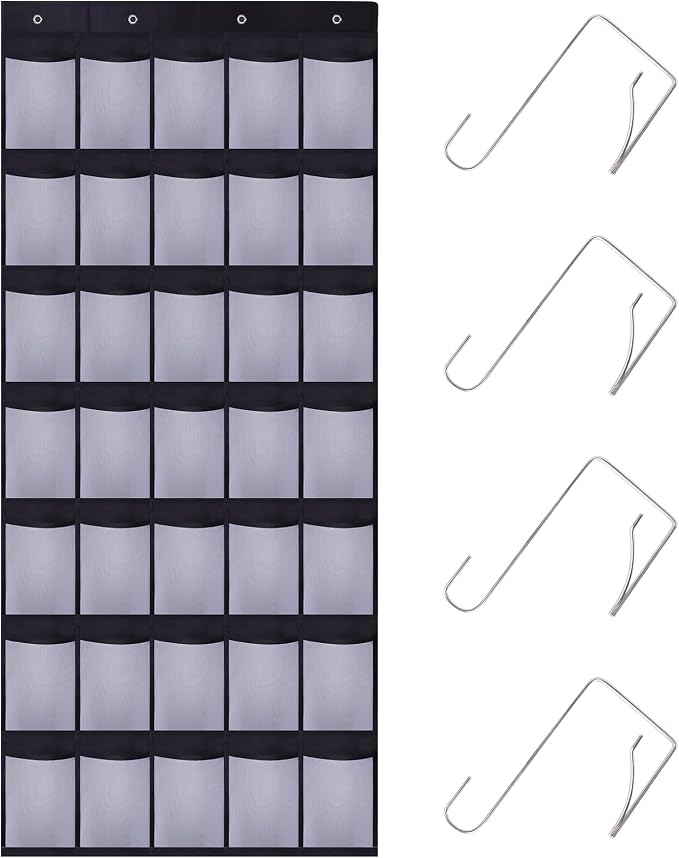35Large Pockets Over The Door Shoe Organizer, Mesh Pockets Shoe Holder Rack by Unknown