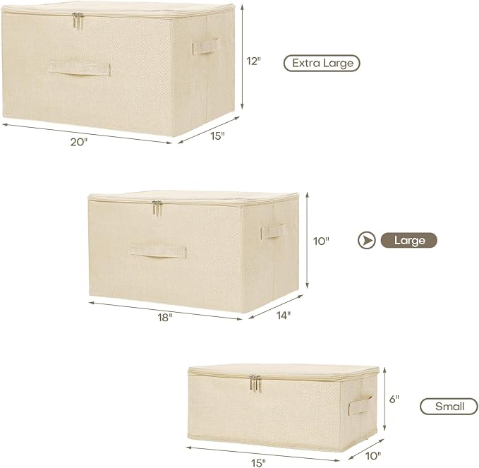 ANMINY 2PCS Storage Bins with Zipper Lids 51.9 Qt Lidded Fabric Storage Boxes - Image 5