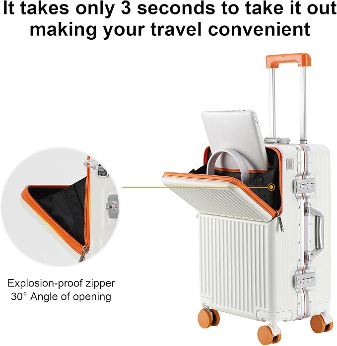 2-Piece Hardshell Zipperless Luggage Set, 20/26" Aluminum Frame Hardshell - Image 6