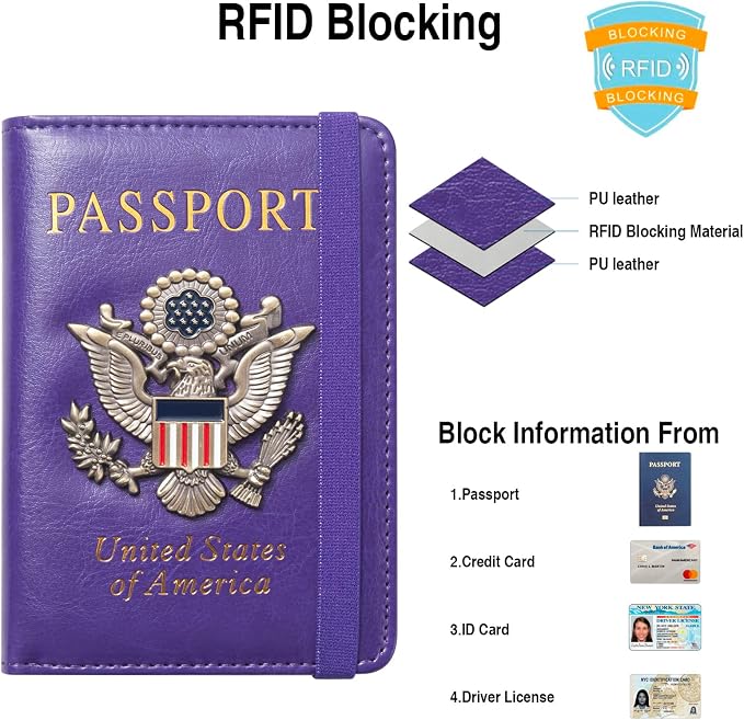 Passport Holder for Travel Passport Cover for Men Passport Wallet Case - Image 2