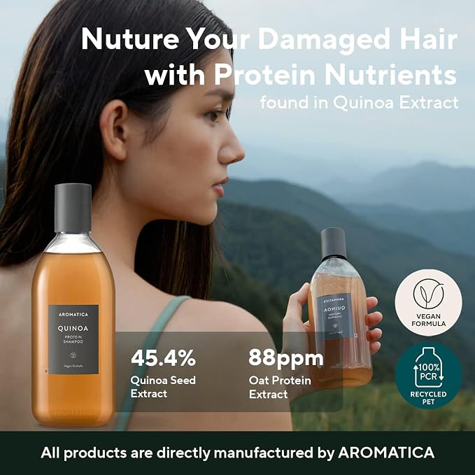 AROMATICA Quinoa Protein Shampoo 13.53 oz / 400ml – Provides Protein and - Image 2