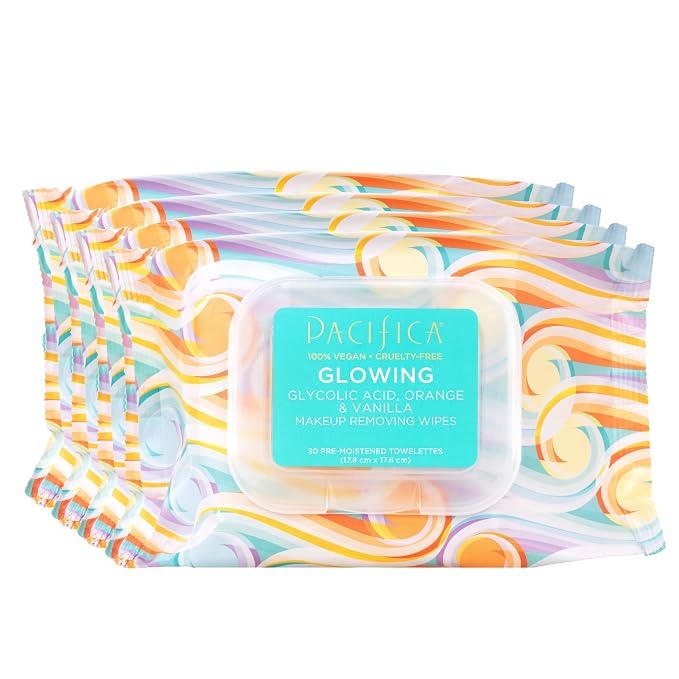 Pacifica Beauty | Glowing Makeup Remover Wipes | Gycolic Acid, Coconut Water by PacificaBeauty