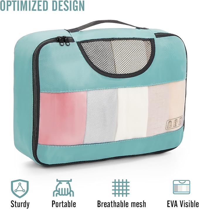 Veken 8 Set Packing Cubes for Travel Essentials, Suitcase Organizer Bags in 4 - Image 4