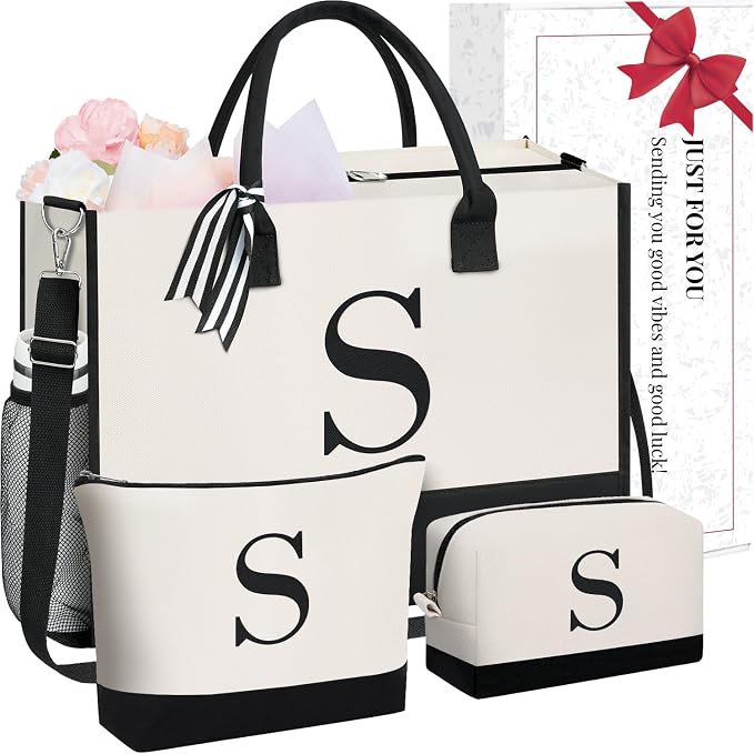 BAGAIL Initial Tote Bag, Personalized Birthday Gifts by BAGAIL