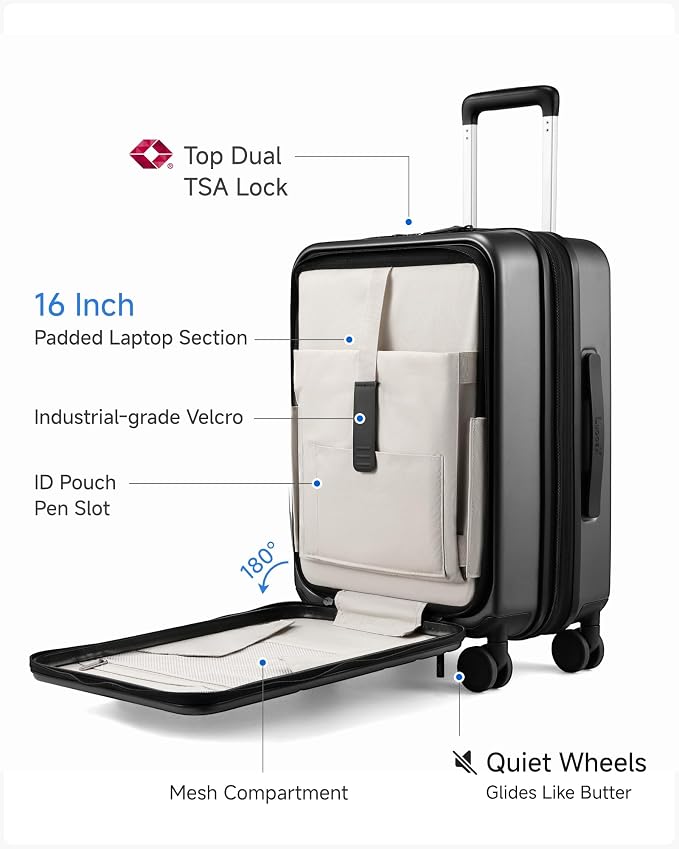 LUGGEX Luggage Sets 2 Piece, FLO5 Expandable Polycarbonate Hard Shell Suitcase - Image 2