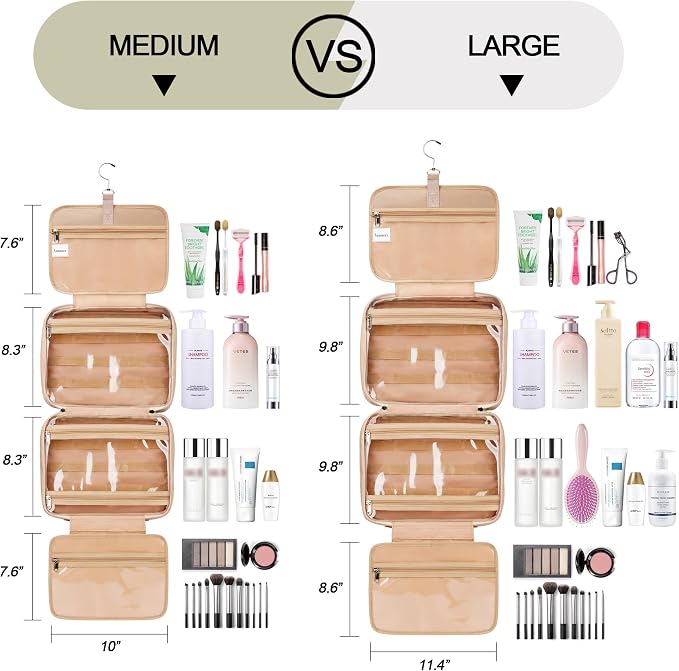 Travel Hanging Toiletry Bag for Women, Cruise Ship Essentials, - Image 3