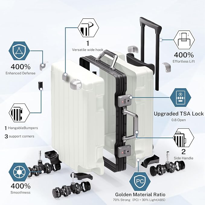 Krute Carry On Luggage Noble TSA Airline Approved Suitcase - Image 3