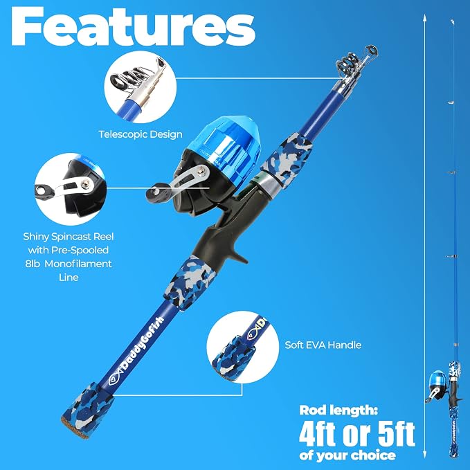 DaddyGoFish Kids Fishing Pole - Image 3