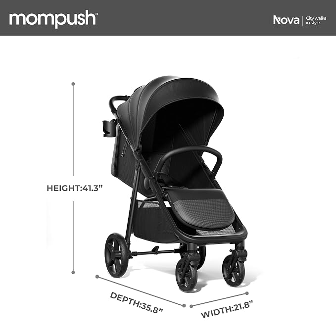 Mompush Nova Baby Stroller for Toddler, Infant & Newborn | Spacious Seat & - Image 7