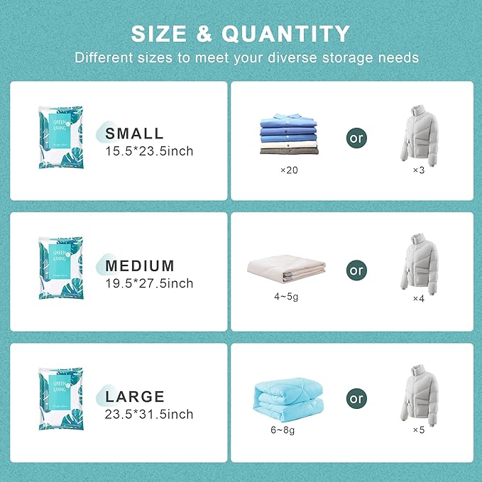 18 Pack Vacuum Storage Bags for Travel Clothing - Image 4