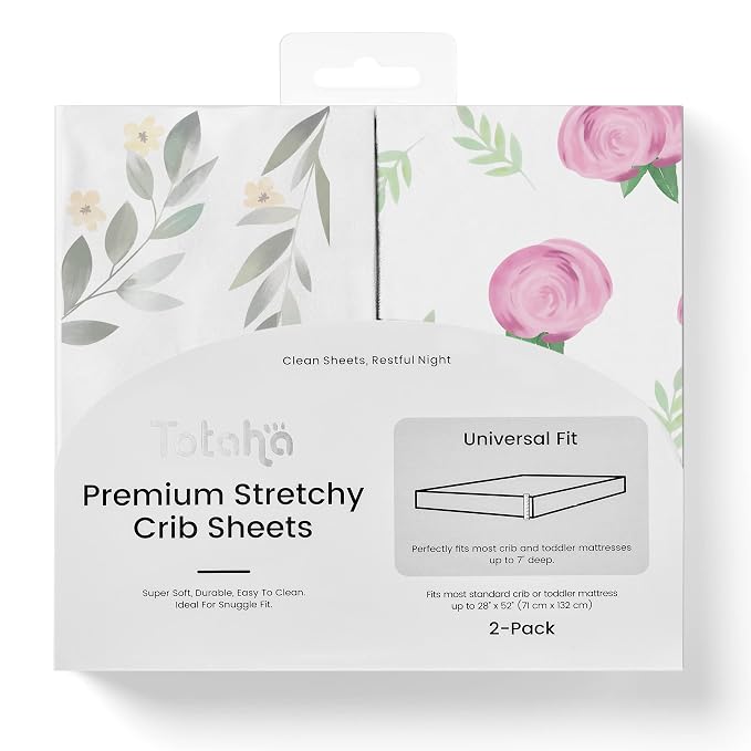 TotAha Premium Stretchy Crib Sheets-Hypoallergenic, Silky Comfort, Buttery Soft by TotAha%7CUnitedStates