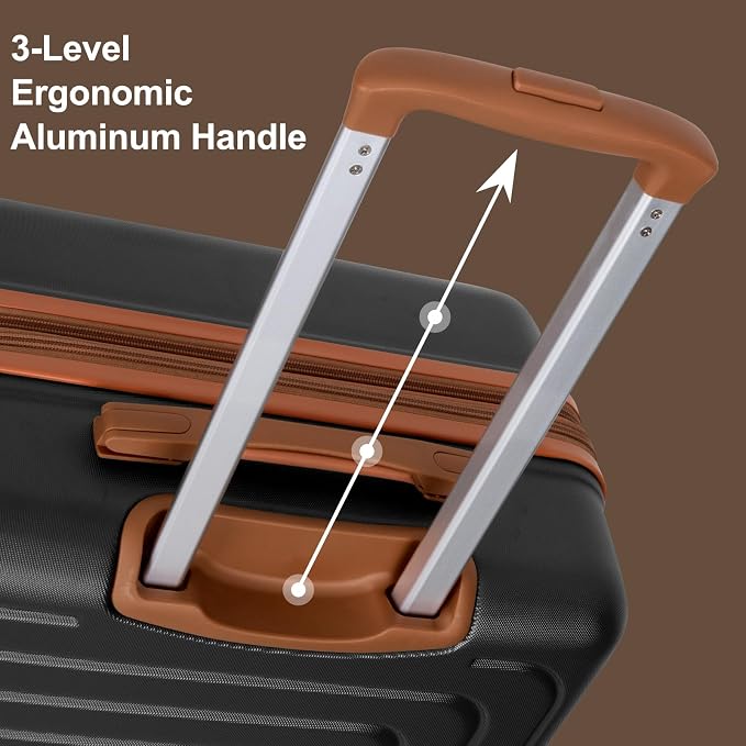 Romswi Expandable 24" Checked Luggage, Medium Hardshell Suitcase - Image 7